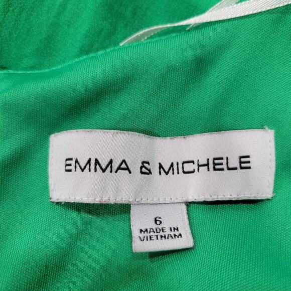 Emma & Michele Faux Wrap Surplice Neckline Midi Dress Size 6 - Picture 8 of 11